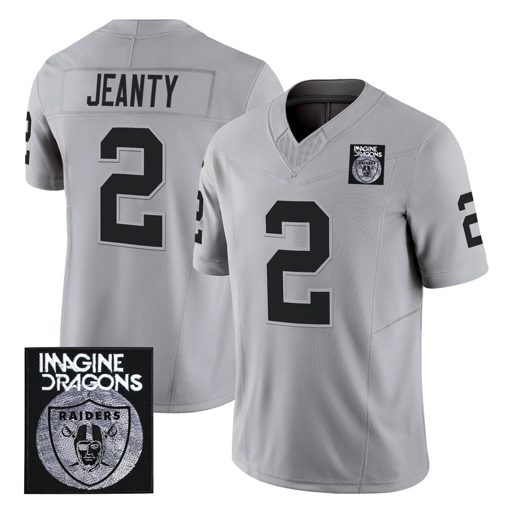 tocy LV.Raiders #2 Ashton Jeanty Player Gray Vapor Limited Home Game Stitched Jerseys