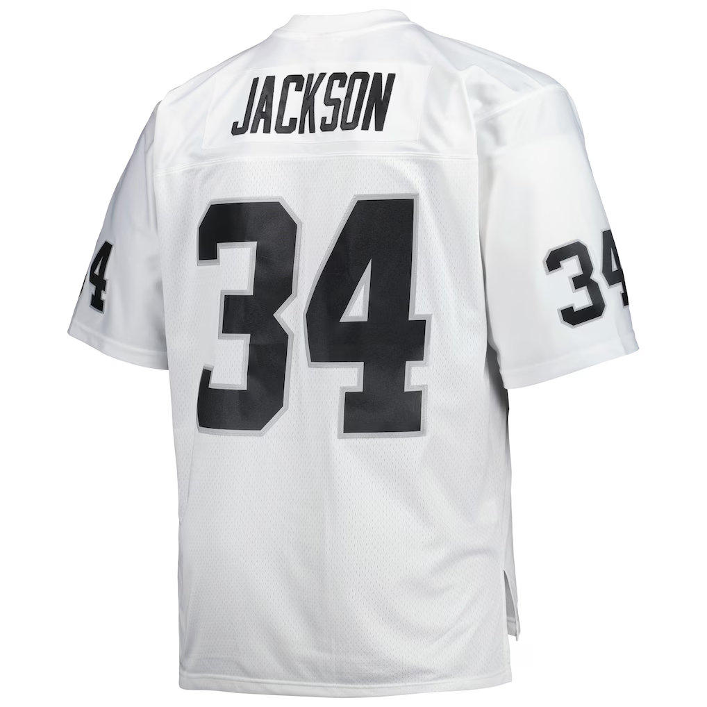 tocy LV.Raiders #34 Bo Jackson Mitchell & Ness White Big & Tall 1988 Retired Player Replica Stitched Puhic Jersey