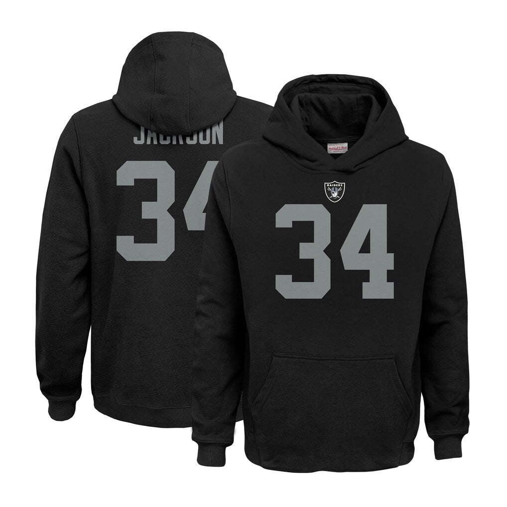 tocy LV.Raiders #34 Bo Jackson Player Black Salute to Service Hoodies Stitched Jerseys