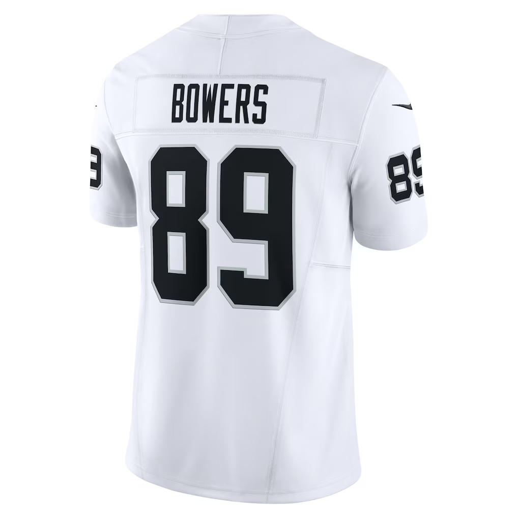 tocy LV.Raiders #89 Brock Bowers White Vapor F.U.S.E. Limited Stitched Jerseys