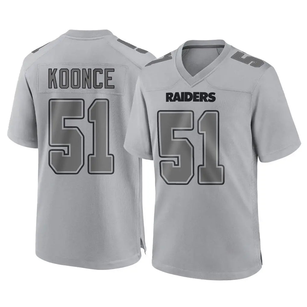 tocy LV.Raiders #51 Malcolm Koonce Player Gray Atmosphere Fashion Limited Game Stitched Jerseys
