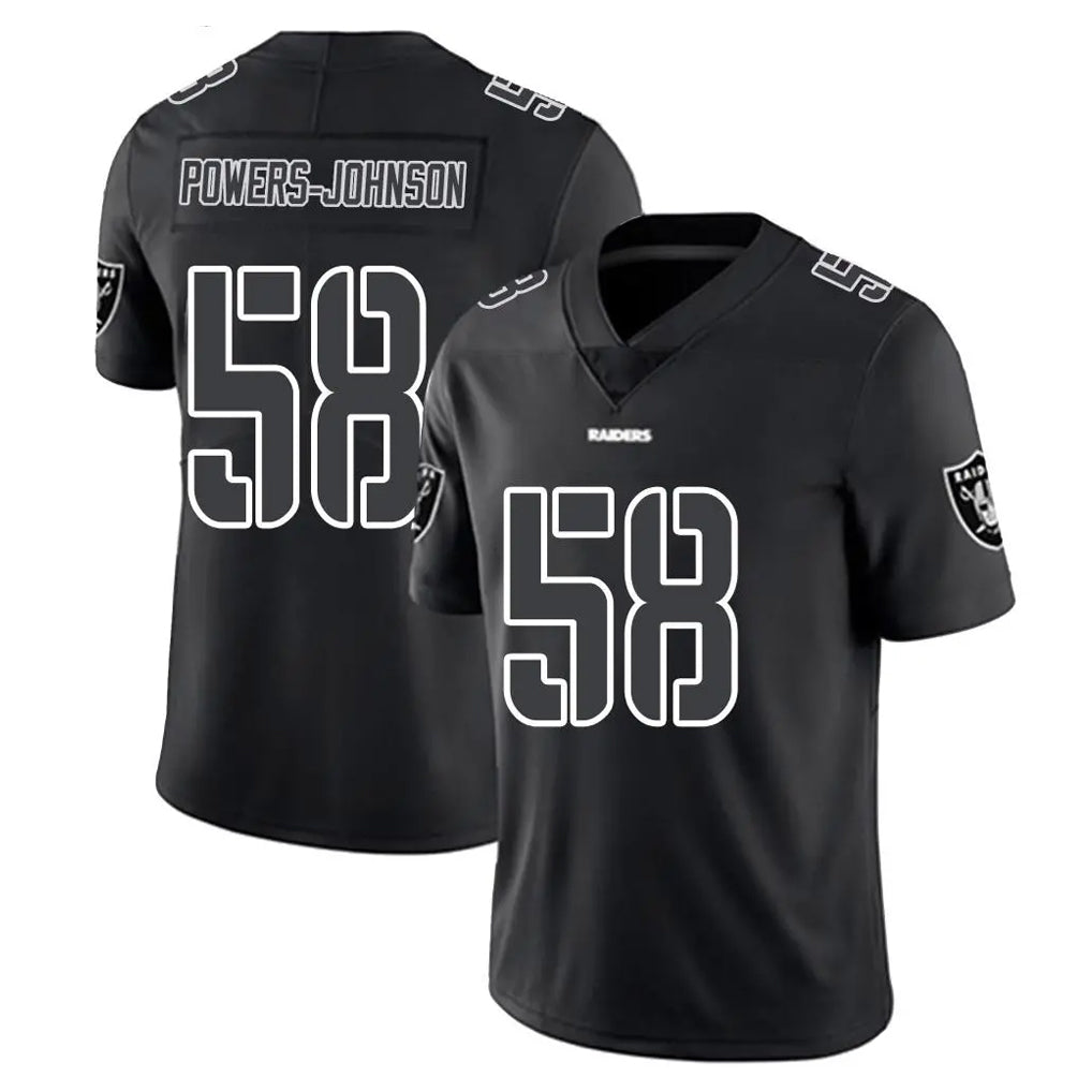 tocy LV.Raiders #58 Jackson Powers-Johnson Player Black Limited Black Impact Home Game Stitched Jerseys