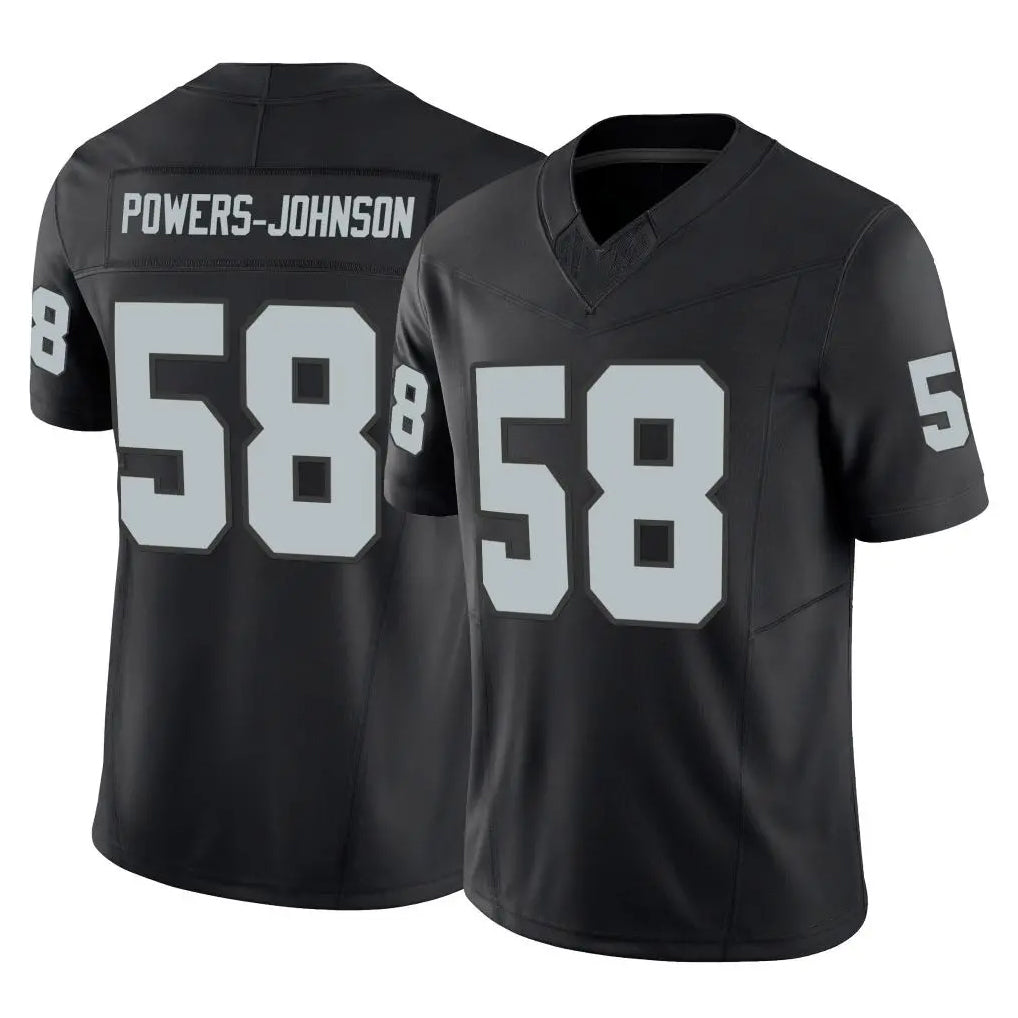 tocy LV.Raiders #58 Jackson Powers-Johnson Player Black Limited Vapor F.U.S.E. Home Game Stitched Jerseys