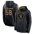 tocy LV.Raiders #58 Jackson Powers-Johnson Player Black Salute to Service Hoodies Limited Game Stitched Jerseys