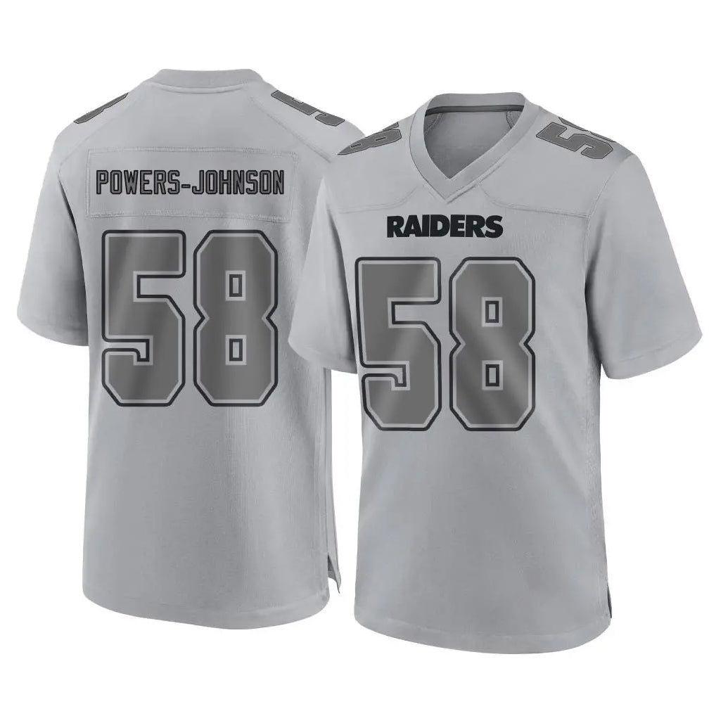 tocy LV.Raiders #58 Jackson Powers-Johnson Player Gray Atmosphere Fashion Limited Game Stitched Jerseys