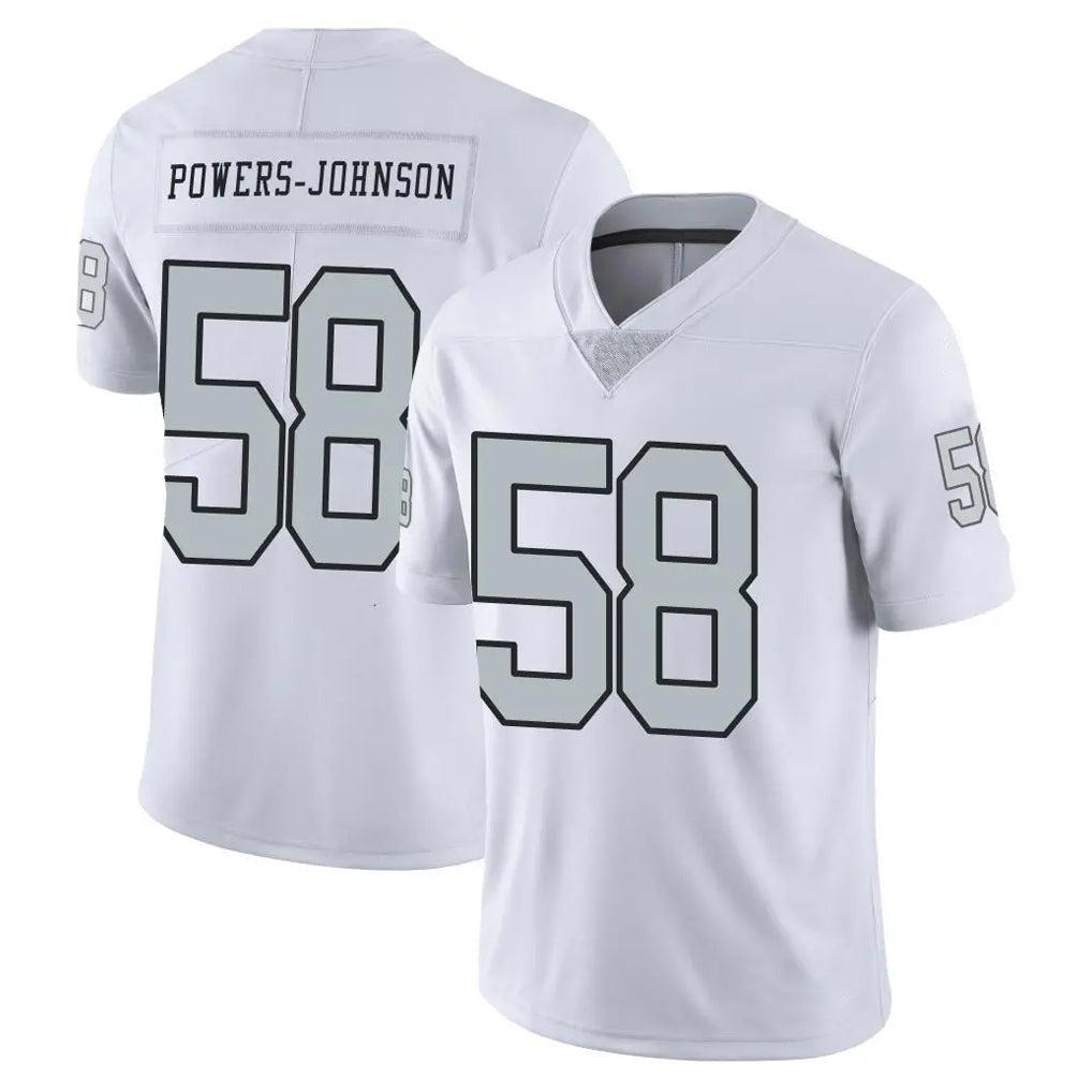 tocy LV.Raiders #58 Jackson Powers-Johnson Player White Limited Color Rush Home Game Stitched Jerseys