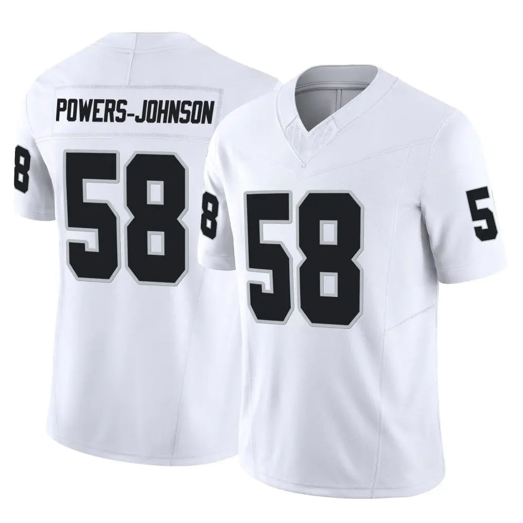 tocy LV.Raiders #58 Jackson Powers-Johnson Player White Limited Vapor F.U.S.E. Home Game Stitched Jerseys