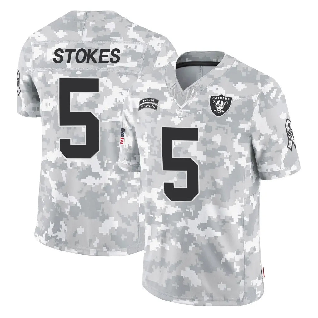 tocy LV.Raiders #5 Eric Stokes Player Arctic Camo Salute To Service Limited Game Stitched Jerseys
