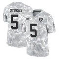 tocy LV.Raiders #5 Eric Stokes Player Arctic Camo Salute To Service Limited Game Stitched Jerseys
