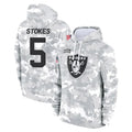 tocy LV.Raiders #5 Eric Stokes Player Arctic Camo Salute to Service Hoodies Limited Game Stitched Jerseys