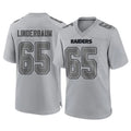 tocy LV.Raiders #65 Tyler Linderbaum Player Gray Atmosphere Fashion Limited Game Stitched Jerseys