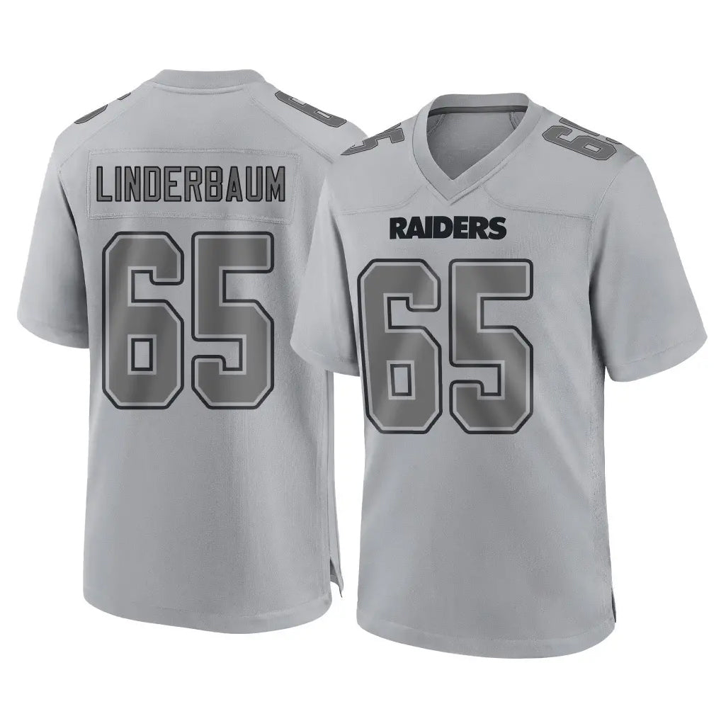 tocy LV.Raiders #65 Tyler Linderbaum Player Gray Atmosphere Fashion Limited Game Stitched Jerseys