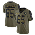 tocy LV.Raiders #65 Tyler Linderbaum Player Olive Salute To Service Limited Game Stitched Jerseys