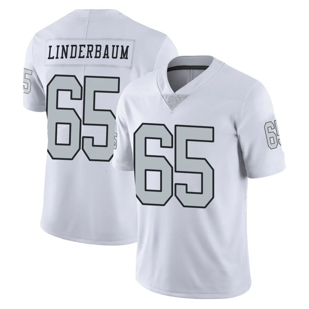 tocy LV.Raiders #65 Tyler Linderbaum Player White Limited Color Rush Home Game Stitched Jerseys