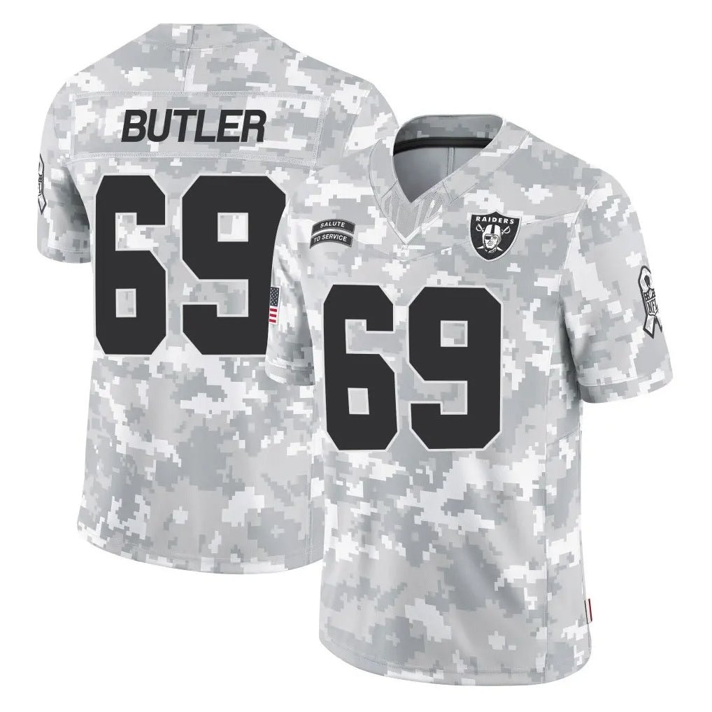 tocy LV.Raiders #69 Adam Butler Player Arctic Camo Salute To Service Limited Game Stitched Jerseys