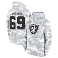 tocy LV.Raiders #69 Adam Butler Player Arctic Camo Salute to Service Hoodies Limited Game Stitched Jerseys