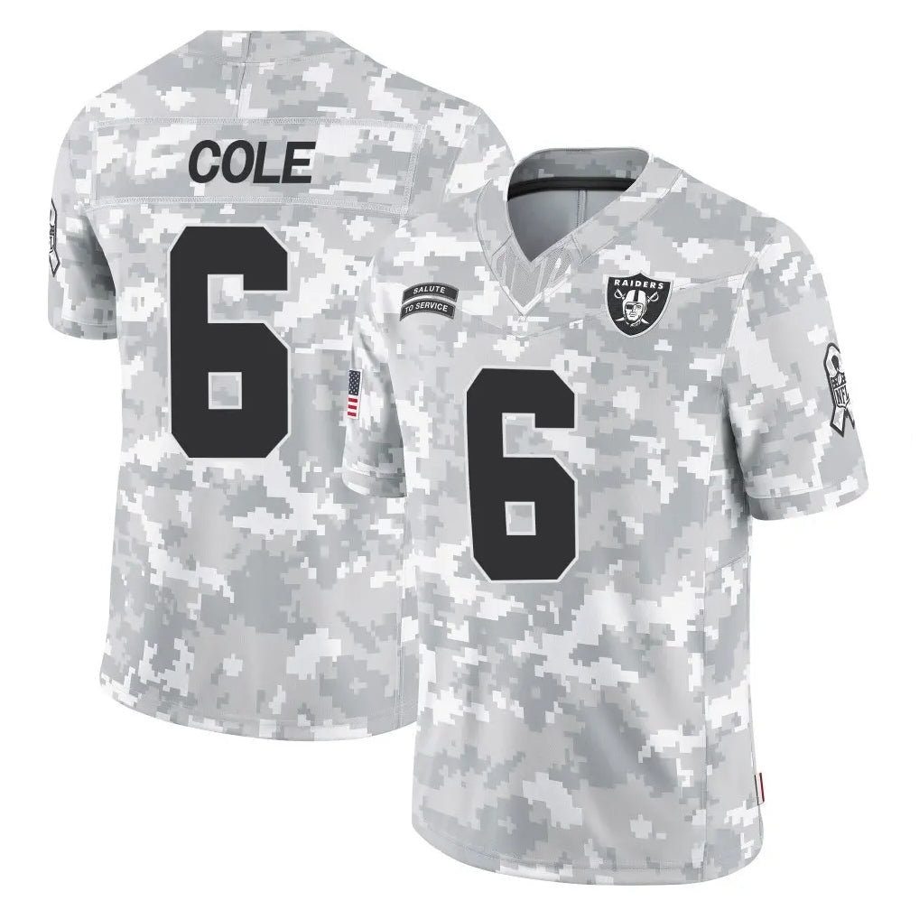 tocy LV.Raiders #6 A.J. Cole Player Arctic Camo Salute To Service Limited Game Stitched Jerseys
