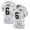 tocy LV.Raiders #6 A.J. Cole Player Arctic Camo Salute To Service Limited Game Stitched Jerseys