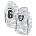 tocy LV.Raiders #6 A.J. Cole Player Arctic Camo Salute to Service Hoodies Limited Game Stitched Jerseys