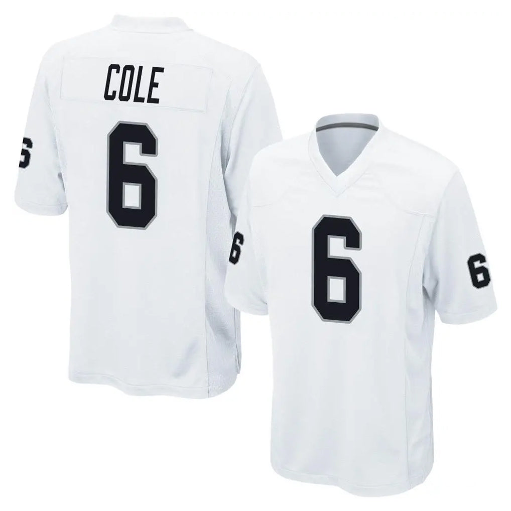 tocy LV.Raiders #6 A.J. Cole Player White Home Game Stitched Jerseys