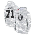 tocy LV.Raiders #71 DJ Glaze Player Arctic Camo Salute to Service Hoodies Limited Game Stitched Jerseys