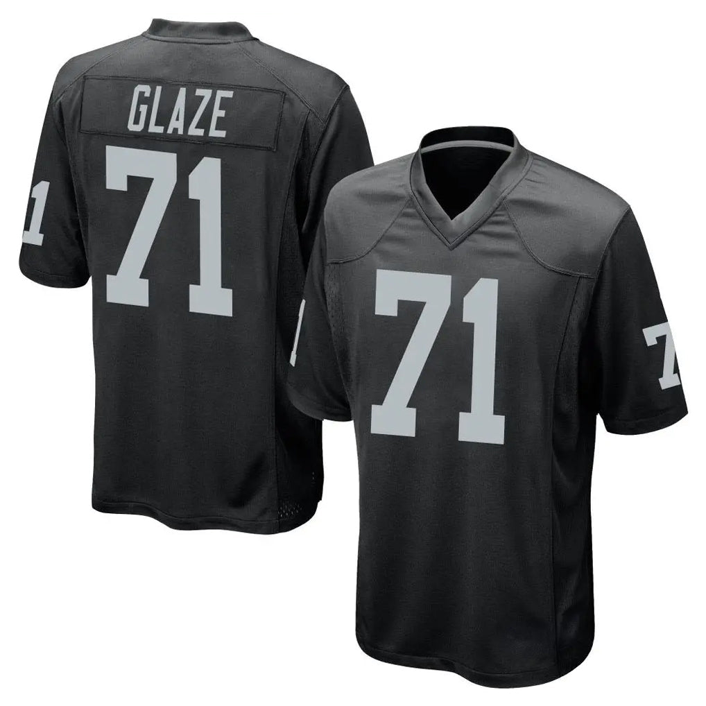 tocy LV.Raiders #71 DJ Glaze Player Black Home Game Stitched Jerseys