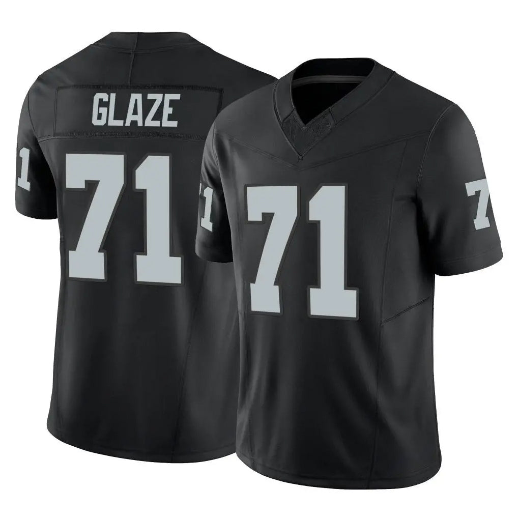 tocy LV.Raiders #71 DJ Glaze Player Black Limited Vapor F.U.S.E. Home Game Stitched Jerseys