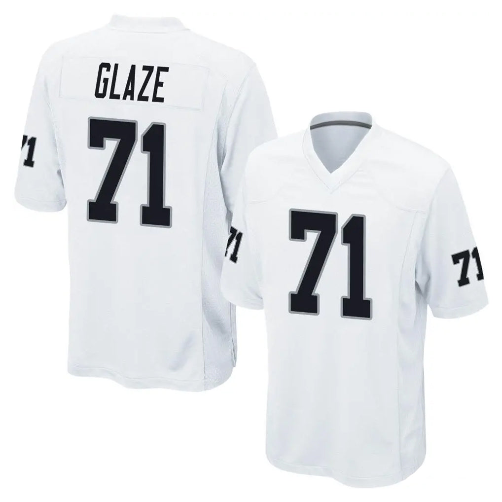 tocy LV.Raiders #71 DJ Glaze Player White Home Game Stitched Jerseys