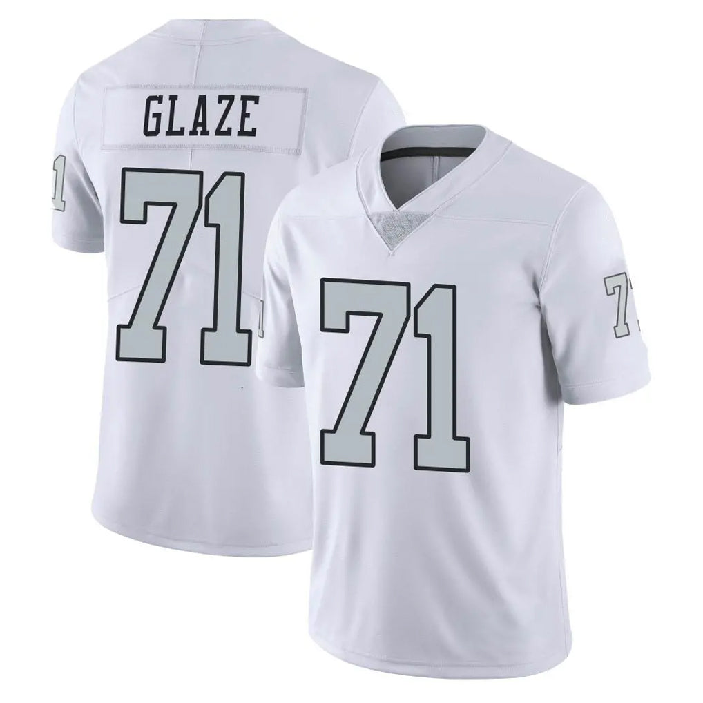 tocy LV.Raiders #71 DJ Glaze Player White Limited Color Rush Home Game Stitched Jerseys