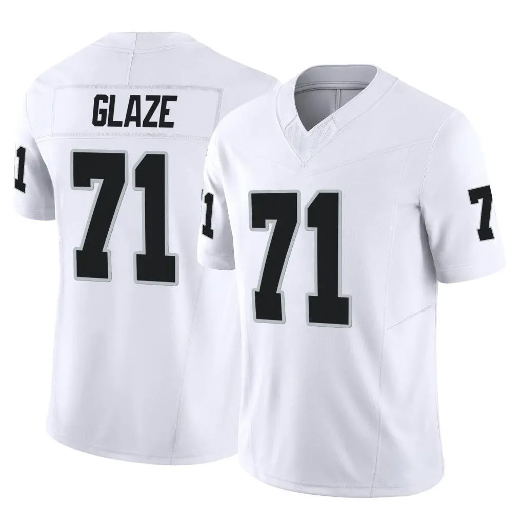 tocy LV.Raiders #71 DJ Glaze Player White Limited Vapor F.U.S.E. Home Game Stitched Jerseys