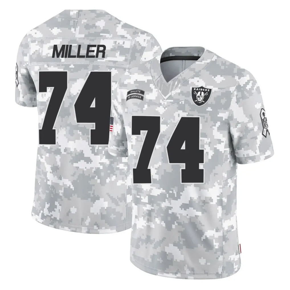 tocy LV.Raiders #74 Kolton Miller Player Arctic Camo Salute To Service Limited Game Stitched Jerseys