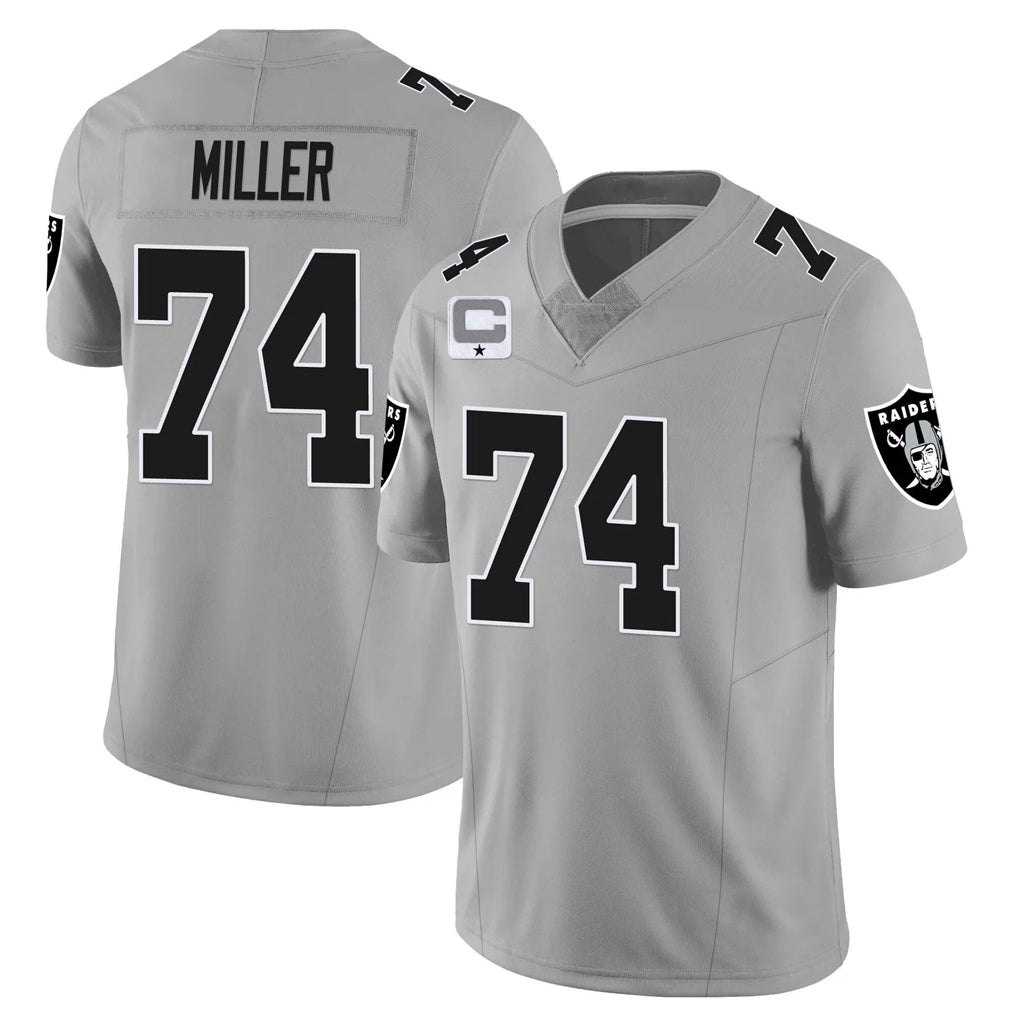 tocy LV.Raiders #74 Kolton Miller Player Gray Vapor Limited Home Game Stitched Jerseys