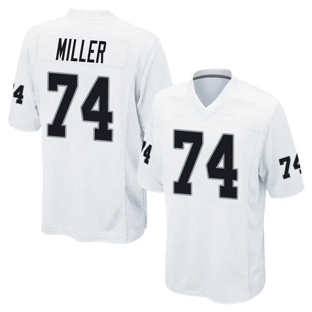 tocy LV.Raiders #74 Kolton Miller Player White Home Game Stitched Jerseys