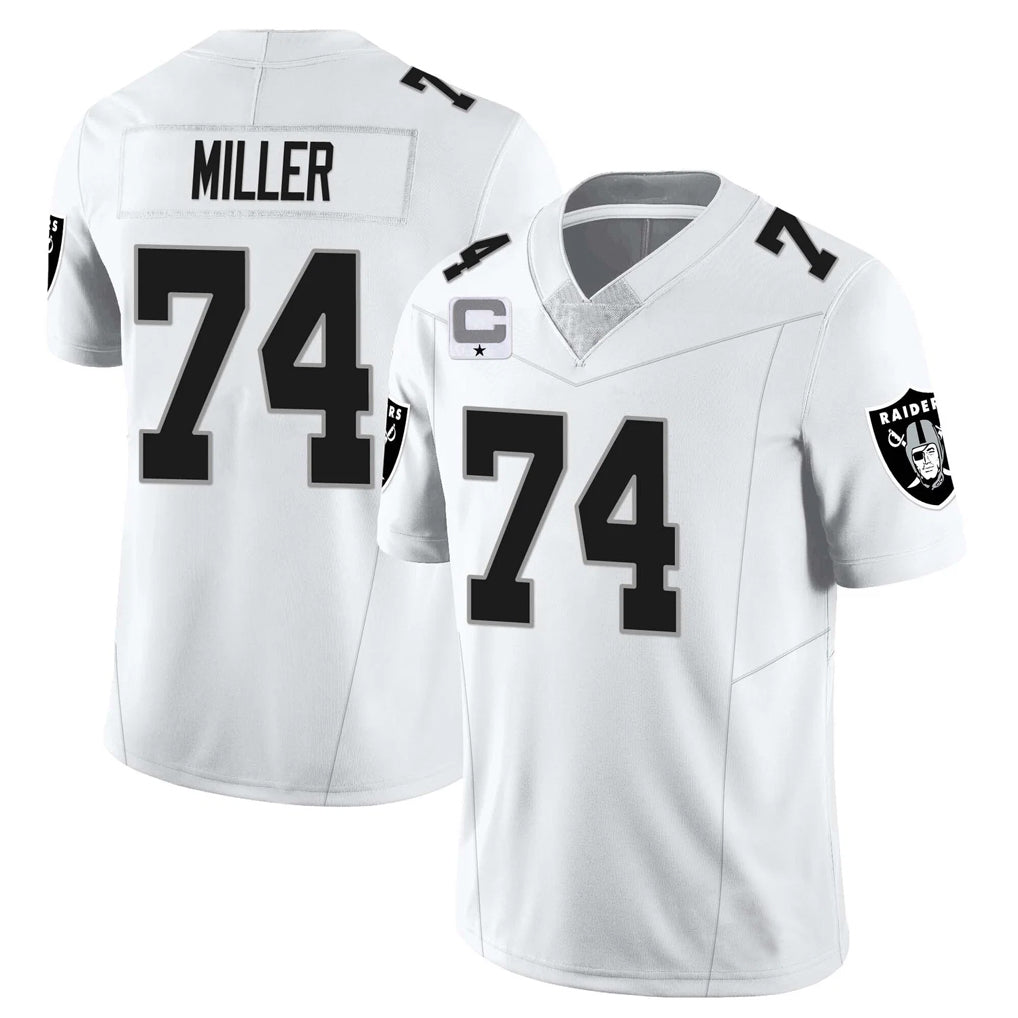 tocy LV.Raiders #74 Kolton Miller Player White Vapor Limited Elite Home Game Stitched Jerseys