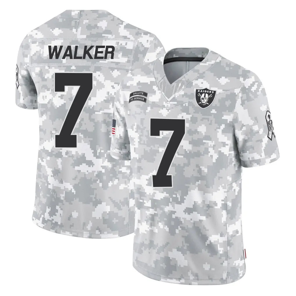 tocy LV.Raiders #7 Quay Walker Player Arctic Camo Salute To Service Limited Game Stitched Jerseys