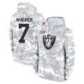 tocy LV.Raiders #7 Quay Walker Player Arctic Camo Salute to Service Hoodies Limited Game Stitched Jerseys