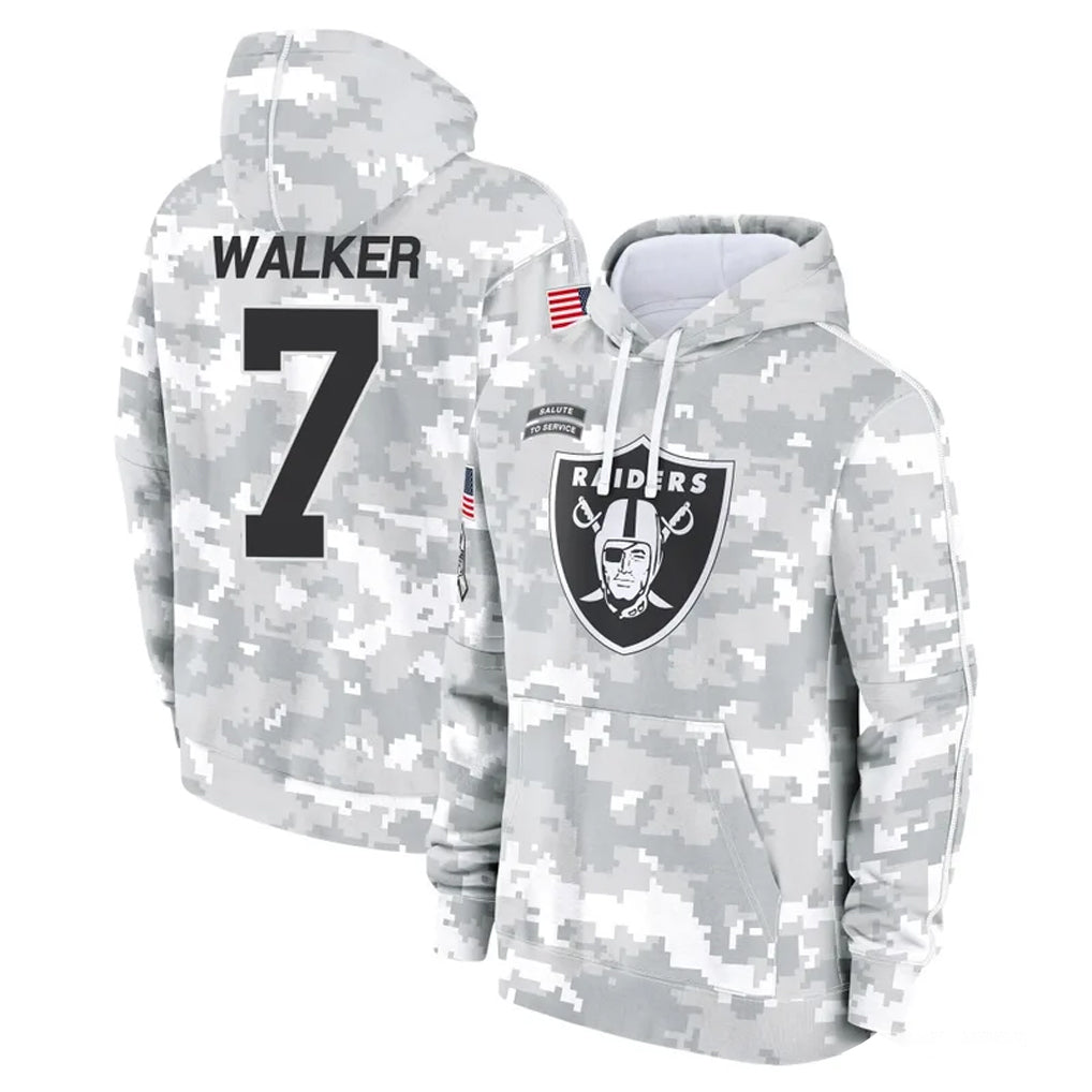 tocy LV.Raiders #7 Quay Walker Player Arctic Camo Salute to Service Hoodies Limited Game Stitched Jerseys