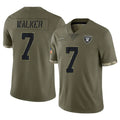 tocy LV.Raiders #7 Quay Walker Player Olive Salute To Service Limited Stitched Jerseys