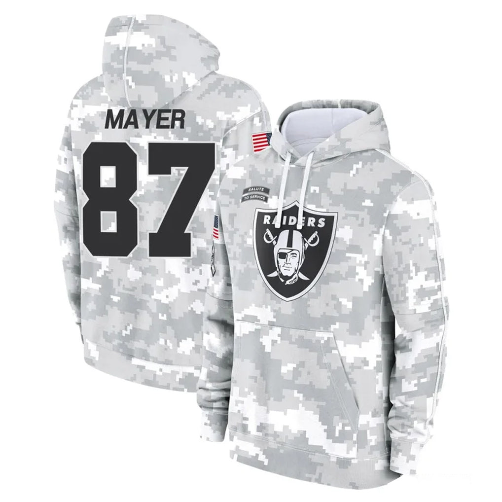 tocy LV.Raiders #87 Michael Mayer Player Arctic Camo Salute to Service Hoodies Limited Game Stitched Jerseys