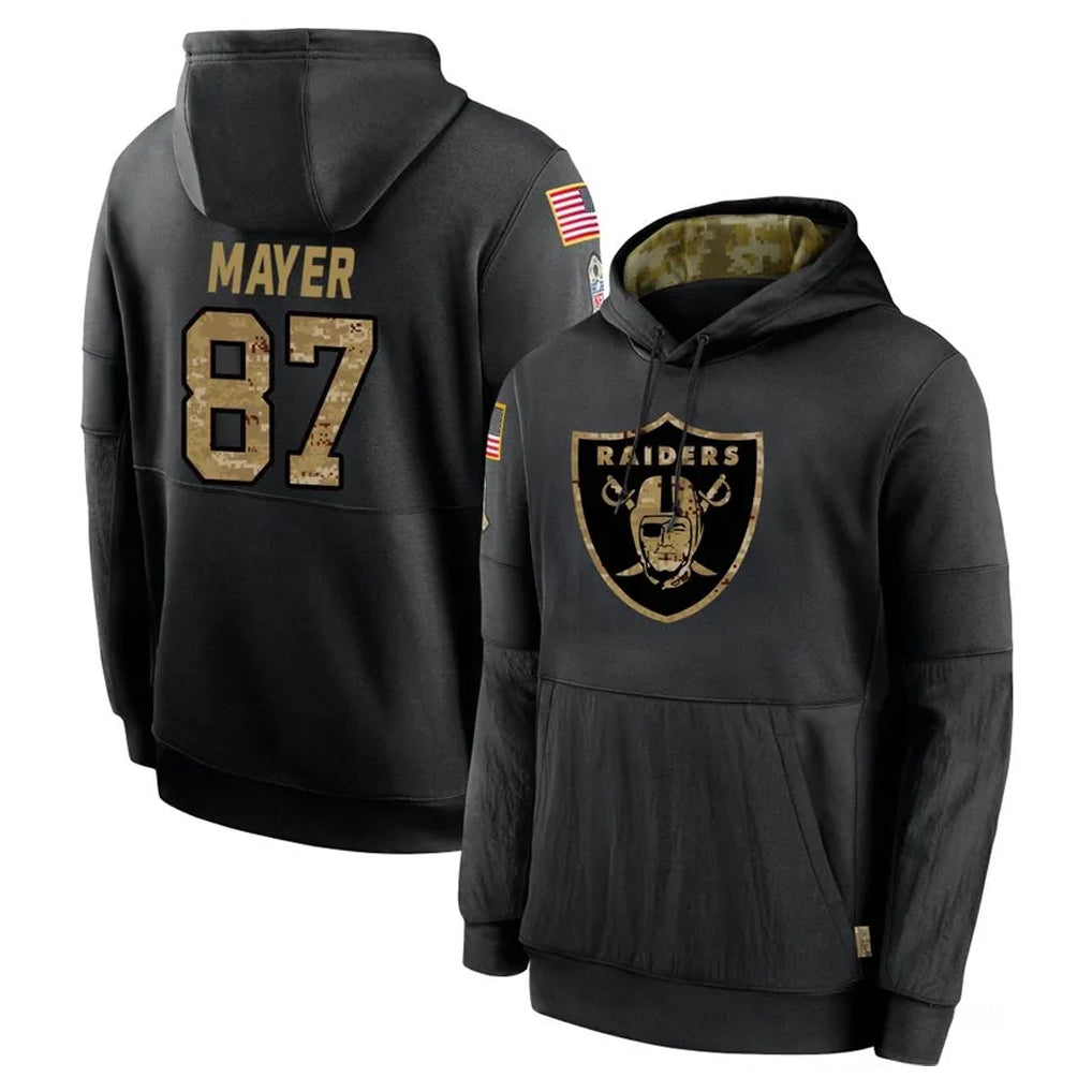tocy LV.Raiders #87 Michael Mayer Player Black Salute to Service Hoodies Limited Game Stitched Jerseys