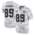 tocy LV.Raiders #89 Brock Bowers Player Arctic Camo Salute to Service Limited  Stitched Jerseys