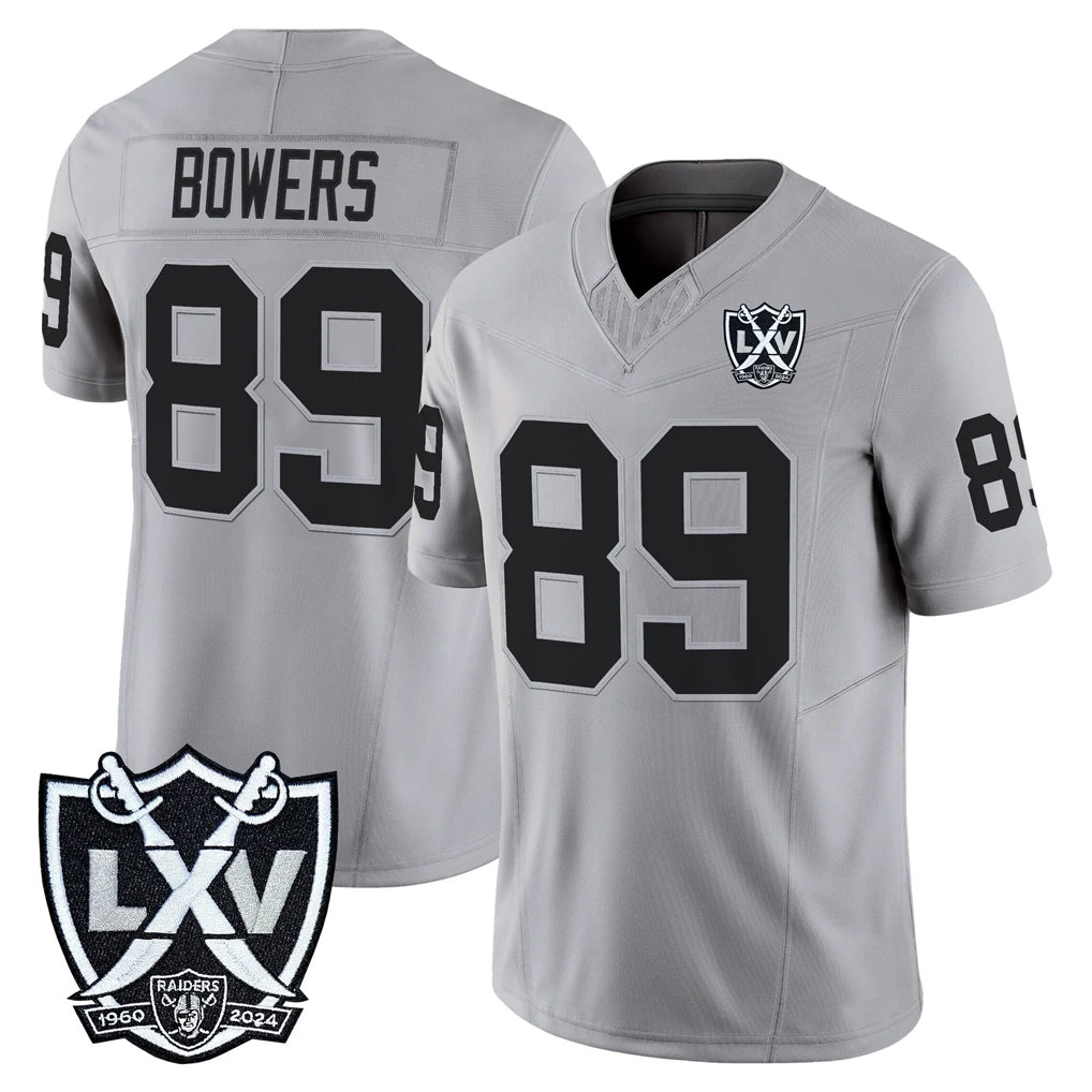tocy LV.Raiders #89 Brock Bowers Player Gray 2026 Vapor Limited Home Game Stitched Jerseys