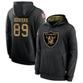 tocy LV.Raiders #89 Brock Bowers Player Salute to Service Black Hoodies Stitched Jerseys
