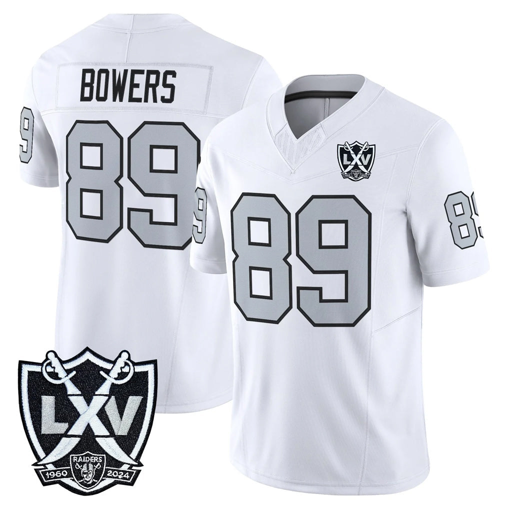 tocy LV.Raiders #89 Brock Bowers Player White 2026 Vapor Limited Home Game Stitched Jerseys