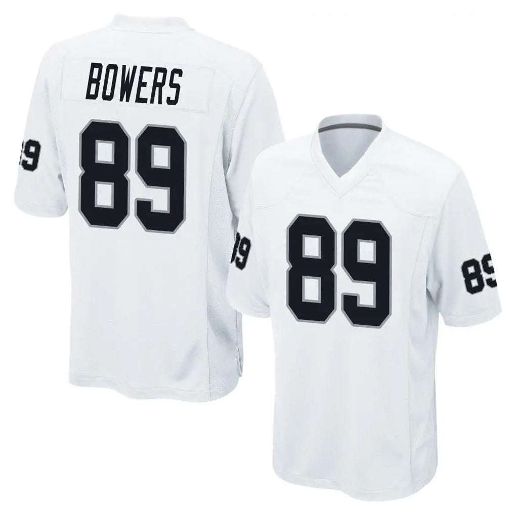 tocy LV.Raiders #89 Brock Bowers Player White Home Game Stitched Jerseys