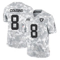 tocy LV.Raiders #8 Kirk Cousins Player Arctic Camo Salute To Service Limited Game Stitched Jerseys