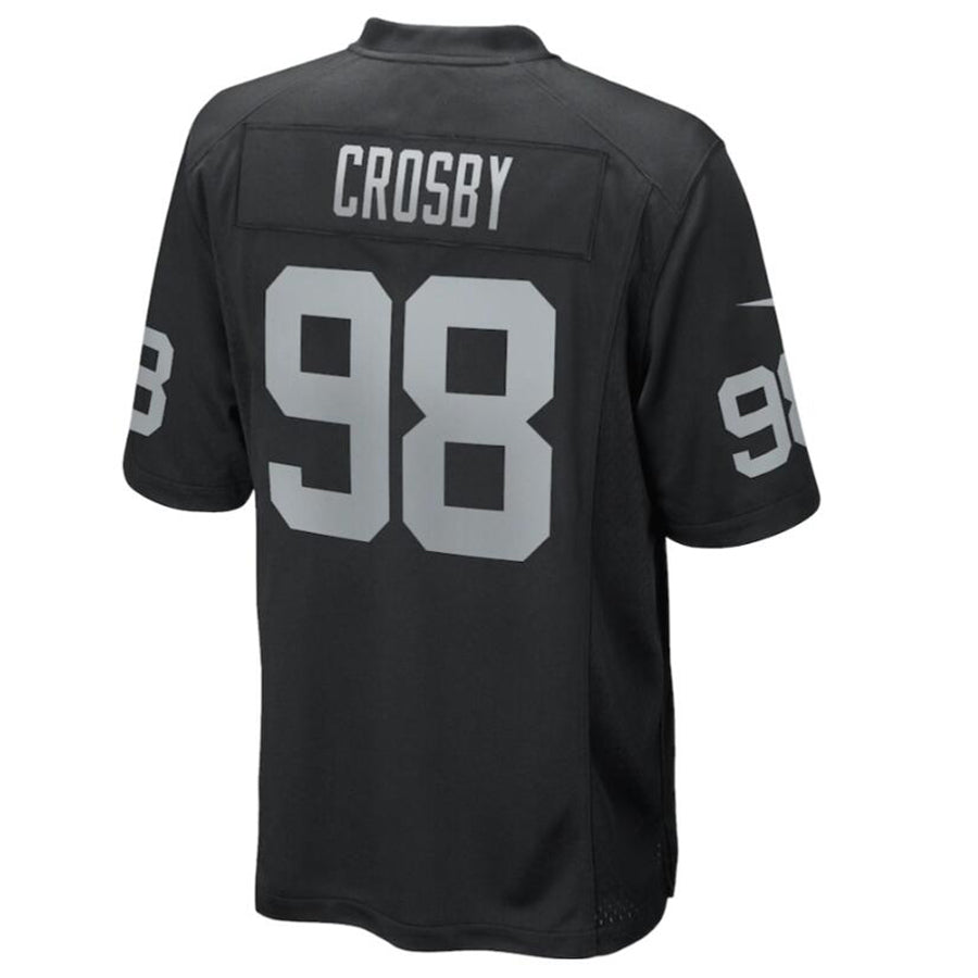 tocy LV.Raiders #98 Maxx Crosby Black Game Jersey American Stitched Jerseys