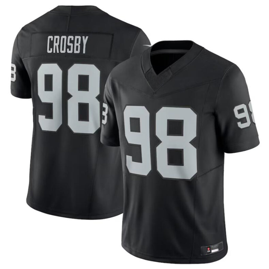 tocy LV.Raiders #98 Maxx Crosby Black Vapor F.U.S.E. Limited Jersey American Stitched Jersey