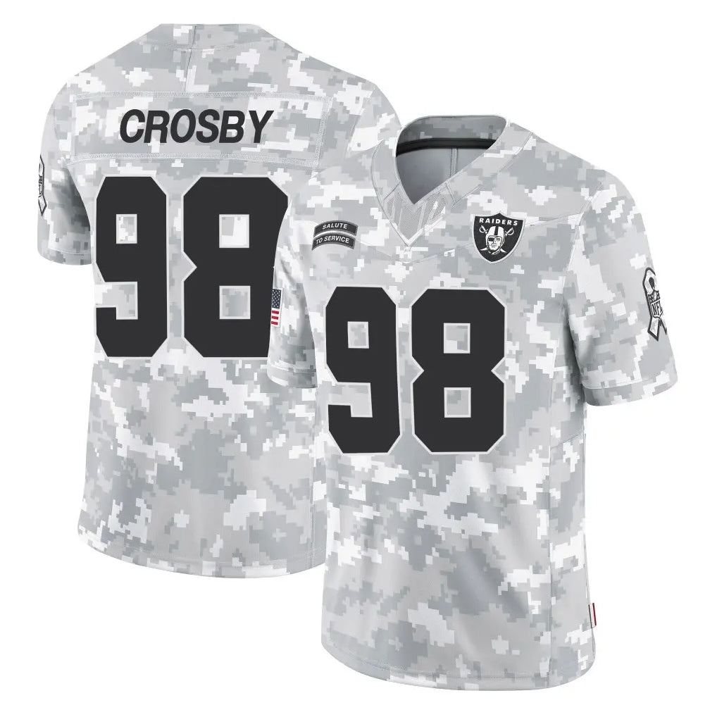tocy LV.Raiders #98 Maxx Crosby Player Arctic Camo Salute To Service Limited Game Stitched Jerseys