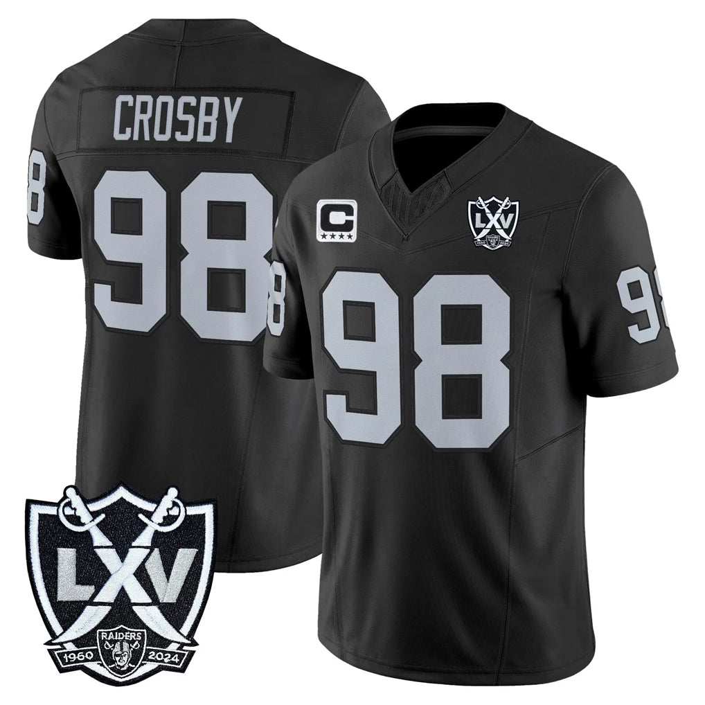 tocy LV.Raiders #98 Maxx Crosby Player Black 2026 Vapor Limited Home Game Stitched Jerseys